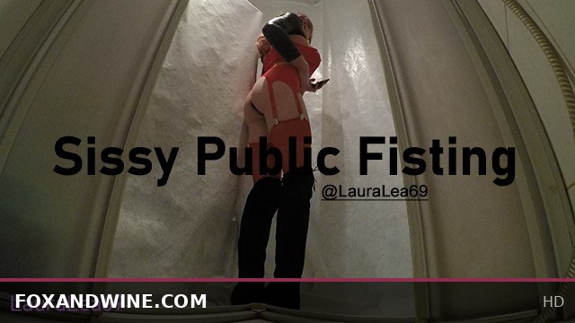Mature sissy gets her asshole fisted in public for intense pleasure