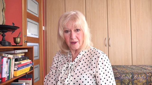 Aunt Judy's - Your 69yo Busty GILF Stepmom Louise Catches You Watching Mature Porn